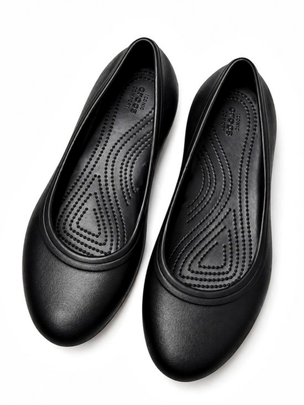 Crocs Size 10 Women's Iconic Crocs Comfort Black Flats